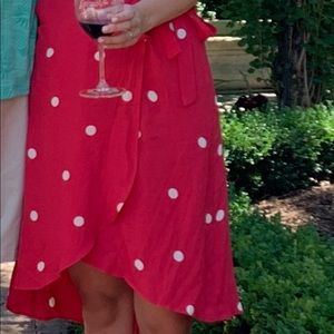 Loft Flowy Polka Dot Skirt
